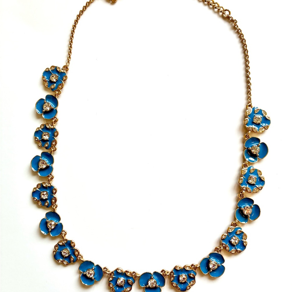 Kate Spade Gold Necklace with Blue Floral Accents - Picture 2 of 2